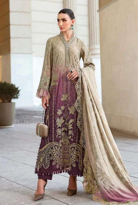 Maria B Premium Embroidered E To I By Deepsy Chiffon Dupatta Pakistani Suits Online Wholesale 